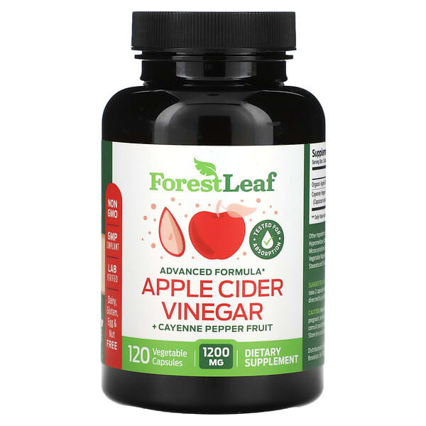 Forest Leaf, Apple Cider Vinegar + Cayenne Pepper Fruit, 120 Vegetable Capsules
