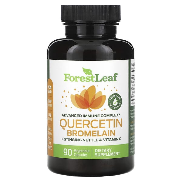Forest Leaf, Quercetin Bromelain + Stinging Nettle & Vitamin C, 90 Vegetable Capsules