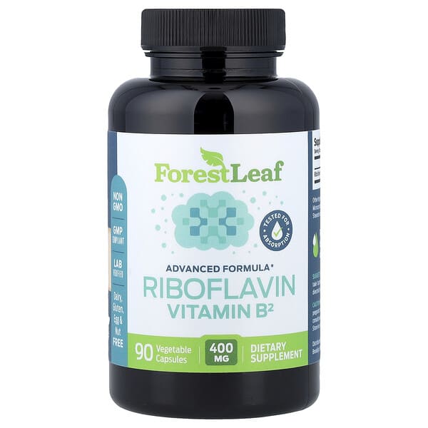 Forest Leaf, Riboflavin Vitamin B2, 400 mg, 90 Vegetable Capsules