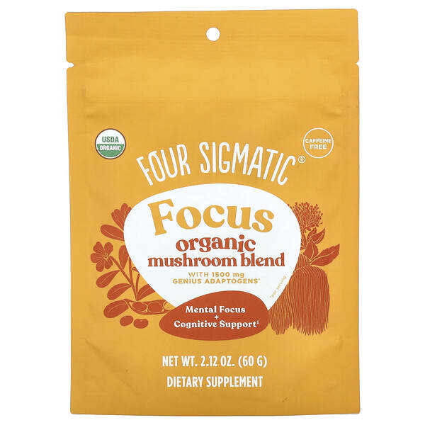 Four Sigmatic, Focus, Organic Mushroom Blend, Caffeine Free, 2.12 oz (60 g)