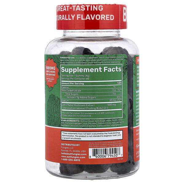 Alternative view of Fungies, Lion's Mane Mushroom Gummies, Blueberry and Strawberry, 60 Pectin Gummies