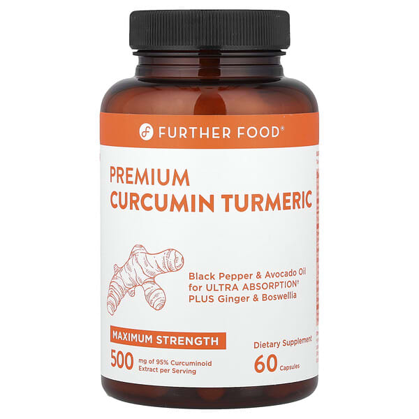 Further Food, Premium Curcumin Turmeric, Maximum Strength, 500 mg, 60 Capsules
