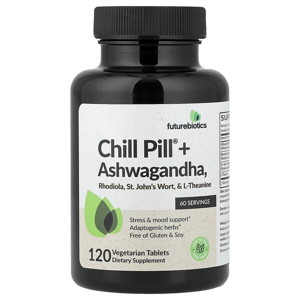 Futurebiotics, Chill Pill® + Ashwagandha, 120 Vegetarian Tablets 1 Futurebiotics, Chill Pill® + Ashwagandha, 120 Vegetarian Tablets