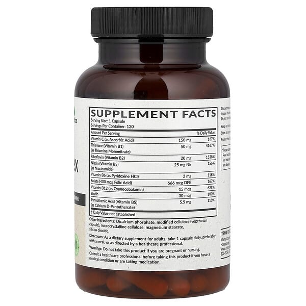 Alternative view of Futurebiotics, Vitamin B-Complex with Vitamin C, 120 Vegetarian Capsules