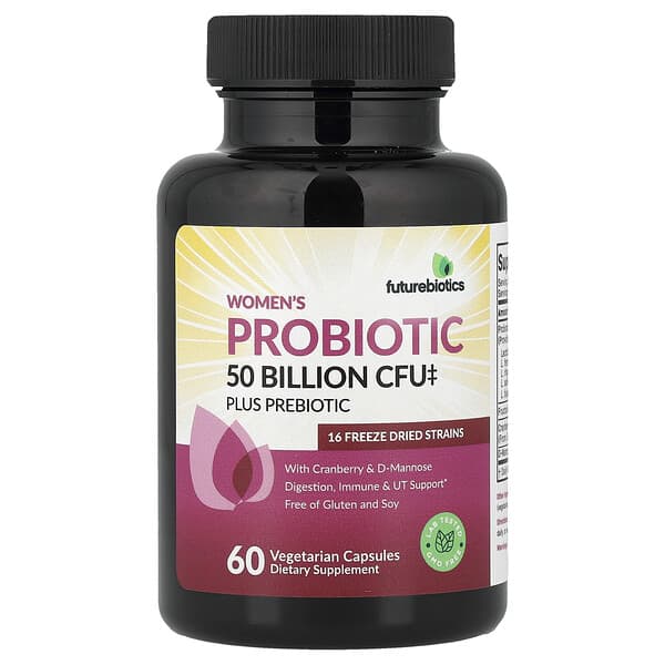 Futurebiotics, Women's Probiotic Plus Prebiotic, 60 Vegetarian Capsules
