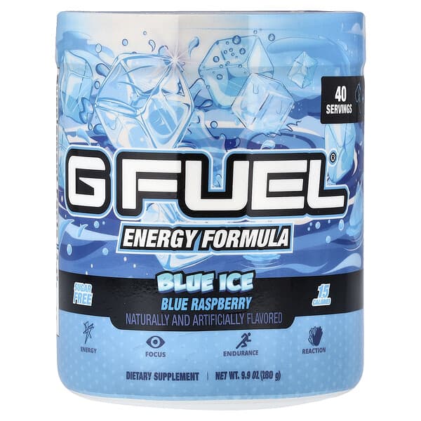 G FUEL, Energy Formula, Blue Ice, Blue Raspberry, 9.9 oz (280 g)