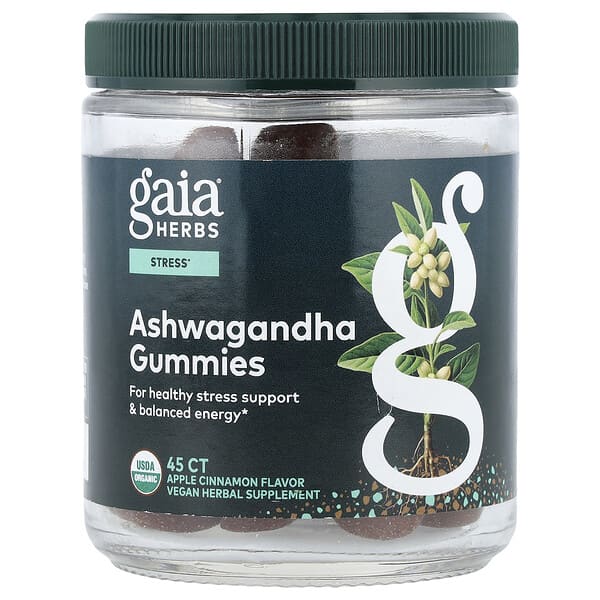 Gaia Herbs, Ashwagandha Gummies, Apple Cinnamon, 45 Gummies 5 Gaia Herbs, Ashwagandha Gummies, Apple Cinnamon, 45 Gummies