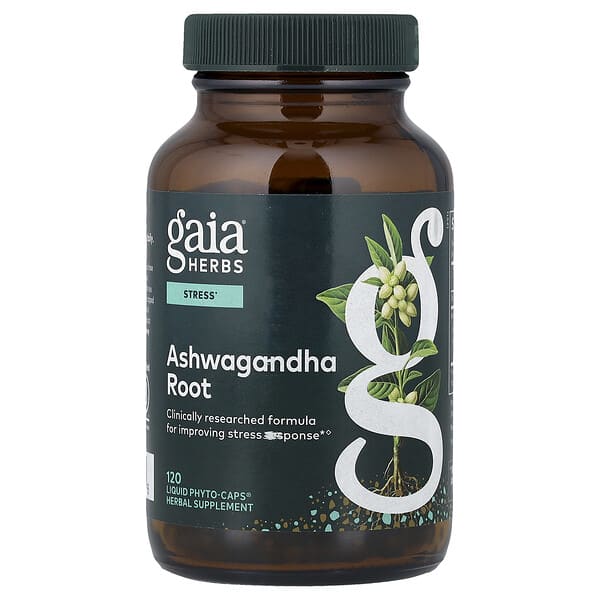 Gaia Herbs, Ashwagandha Root, 120 Liquid Phyto-Caps® (350 mg Per cap)