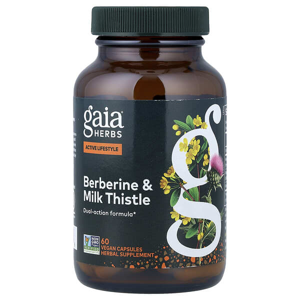 Gaia Herbs, Berberine & Milk Thistle, 60 Vegan Capsules