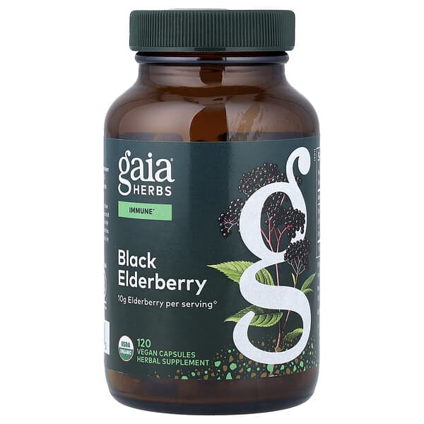 Gaia Herbs, Black Elderberry , 120 Vegan Capsules