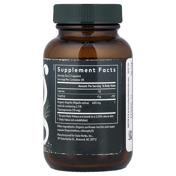 Alternative view of Gaia Herbs, Black Seed Oil, 60 Liquid Phyto-Caps® (200 mg Per cap)