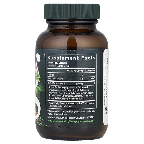 Alternative view of Gaia Herbs, Echinacea Goldenseal, 60 Liquid Phyto-Caps®