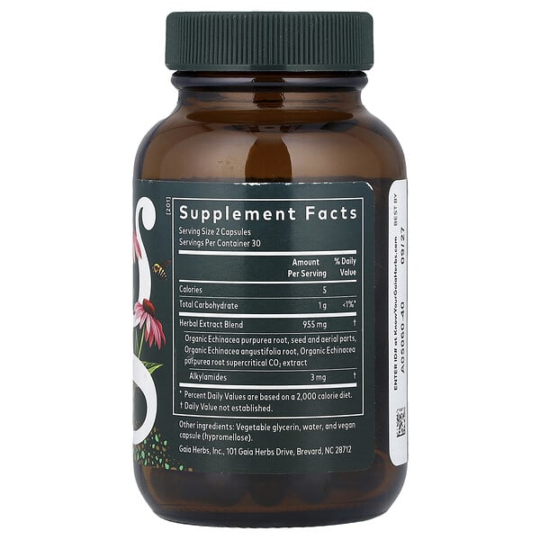 Alternative view of Gaia Herbs, Echinacea Supreme, 60 Liquid Phyto-Caps®