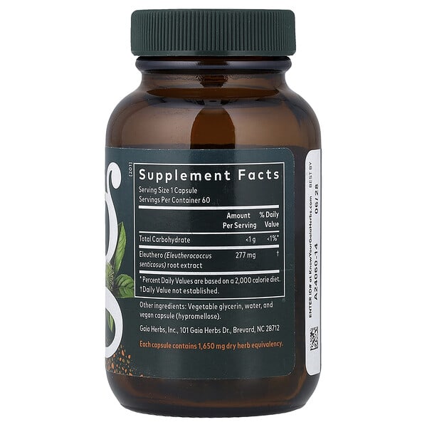 Alternative view of Gaia Herbs, Eleuthero Root, 60 Liquid Phyto-Caps® (277 mg Per cap)