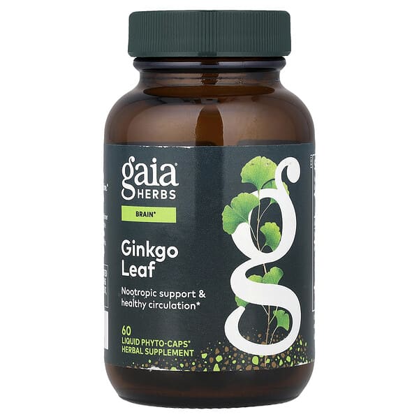 Gaia Herbs, Ginkgo Leaf, 60 Liquid Phyto-Caps® 1 Gaia Herbs, Ginkgo Leaf, 60 Liquid Phyto-Caps®
