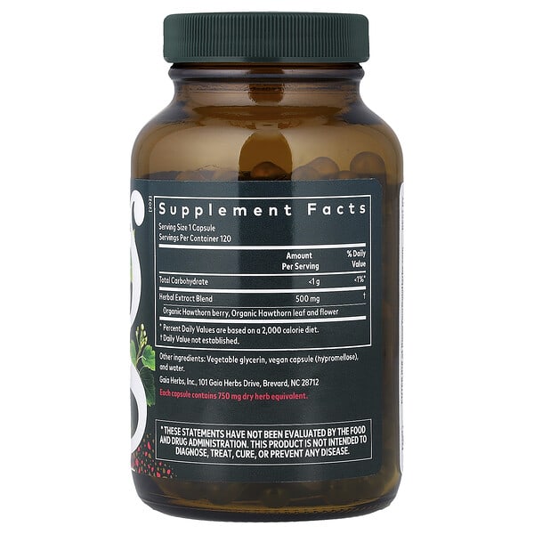 Alternative view of Gaia Herbs, Hawthorn Supreme, 120 Liquid Phyto-Caps (500 mg per Capsule)