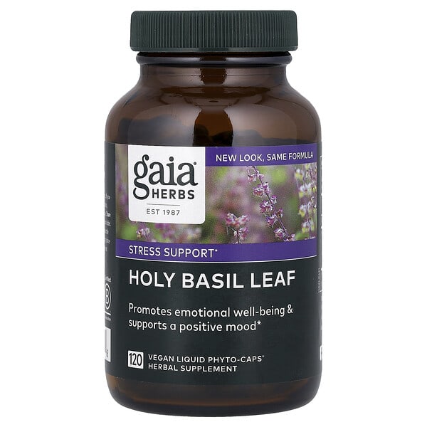 Gaia Herbs, Holy Basil Leaf, 120 Vegan Liquid Phyto-Caps® 3 Gaia Herbs, Holy Basil Leaf, 120 Vegan Liquid Phyto-Caps®