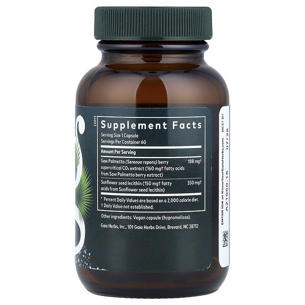 Alternative view of Gaia Herbs, Men, Saw Palmetto, 60 Liquid Phyto-Caps®