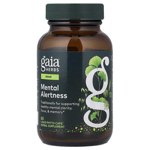 Gaia Herbs, Mental Alertness, 60 Liquid Phyto-Caps® (418 mg Per cap)