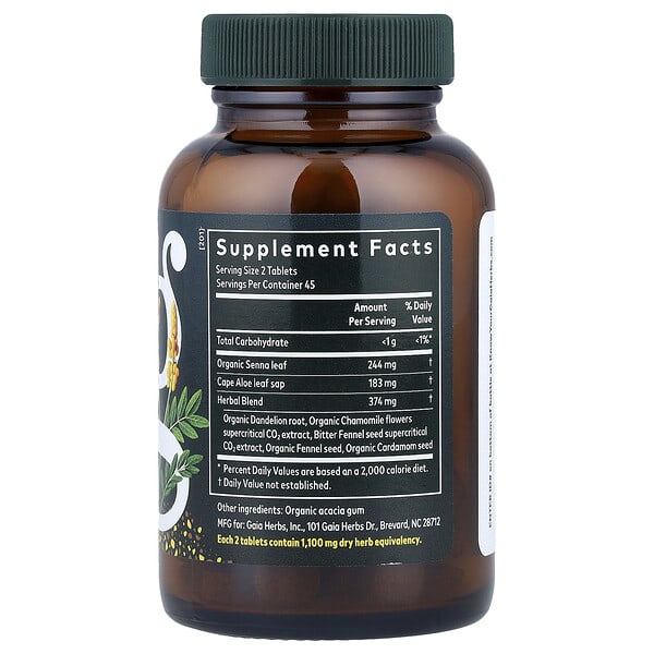 Alternative view of Gaia Herbs, Natural Laxative, 90 Tablets