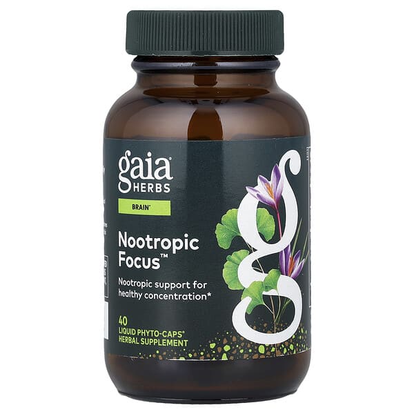Gaia Herbs, Nootropic Focus™, 40 Liquid Phyto-Caps®