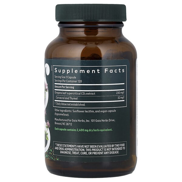 Alternative view of Gaia Herbs, Oil of Oregano, 120 Liquid Phyto-Caps® (230 mg per Capsule)