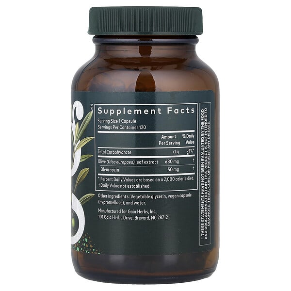 Alternative view of Gaia Herbs, Olive Leaf, 120 Liquid Phyto-Caps®