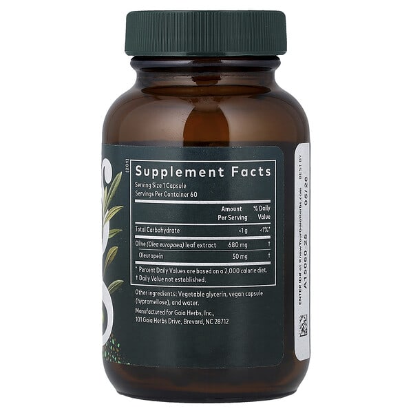 Alternative view of Gaia Herbs, Olive Leaf, 60 Liquid Phyto-Caps® (680 mg per Capsule)
