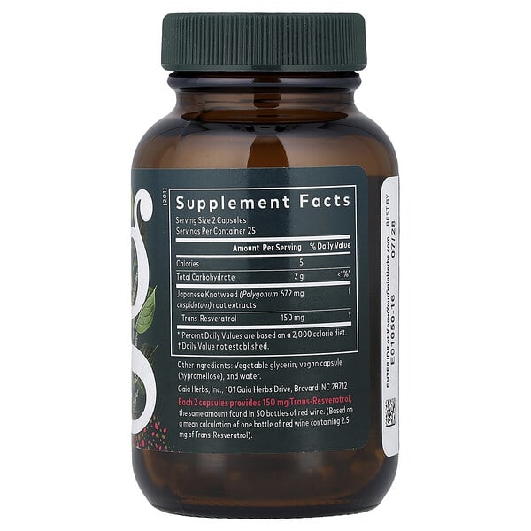 Alternative view of Gaia Herbs, Resveratrol , 50 Liquid Phyto-Caps®