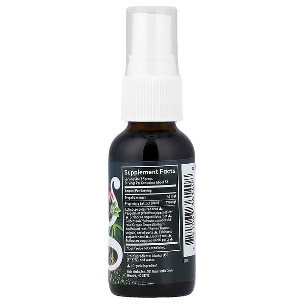 Alternative view of Gaia Herbs, Throat Spray, Echinacea Goldenseal Propolis, 1 fl oz (30 ml)
