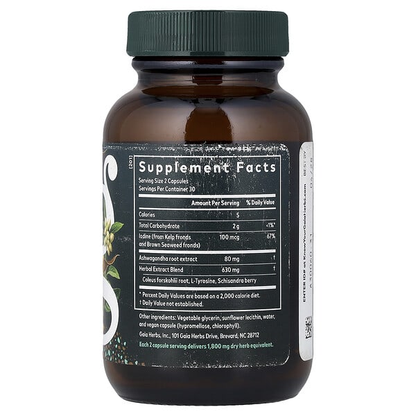 Alternative view of Gaia Herbs, Thyroid Support, 60 Liquid Phyto-Caps®