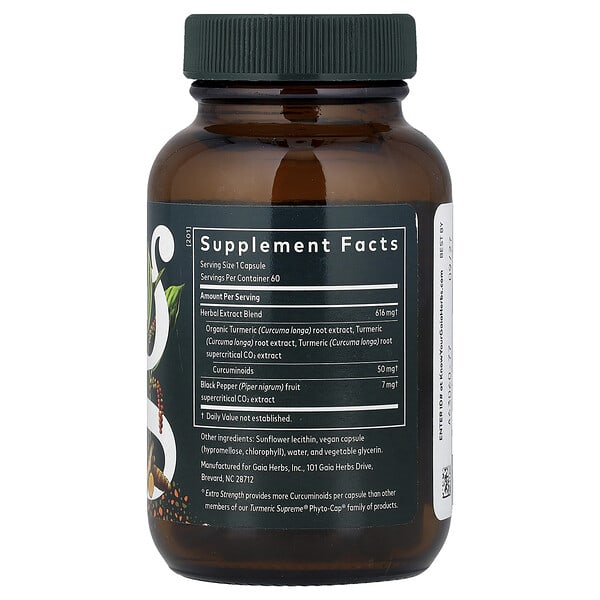 Alternative view of Gaia Herbs, Turmeric Supreme®, 60 Liquid Phyto-Caps