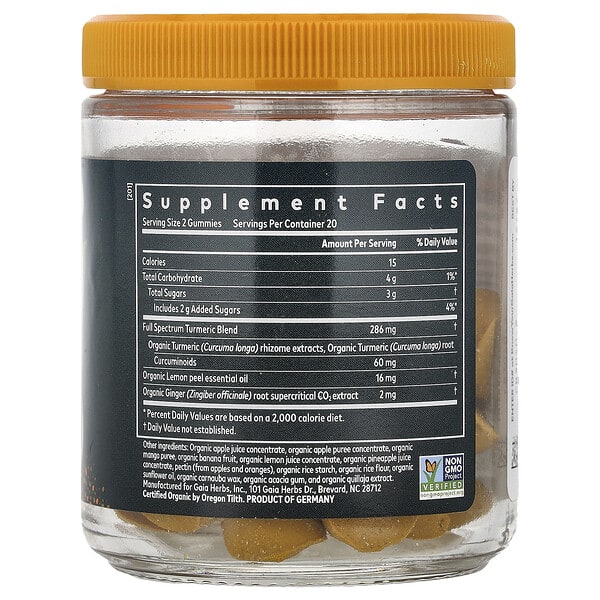 Alternative view of Gaia Herbs, Turmeric Supreme®, Adult Daily Gummies, Lemon Ginger, 40 Gummies