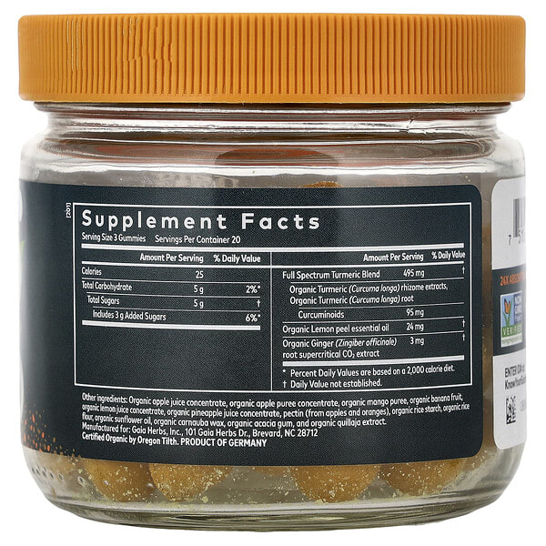 Alternative view of Gaia Herbs, Turmeric Supreme® Gummies, Lemon Ginger, 60 Gummies