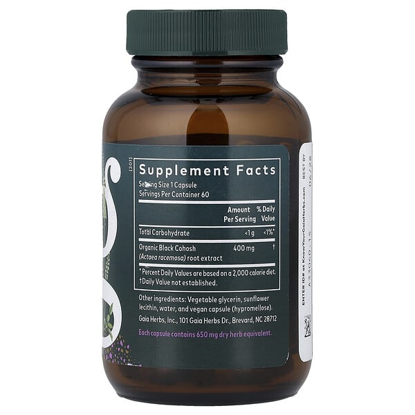 Alternative view of Gaia Herbs, Women, Black Cohosh, 60 Liquid Phyto-Caps® (400 mg Per cap)