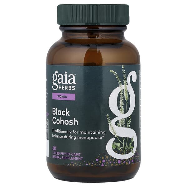 Gaia Herbs, Women, Black Cohosh, 60 Liquid Phyto-Caps® (400 mg Per cap)