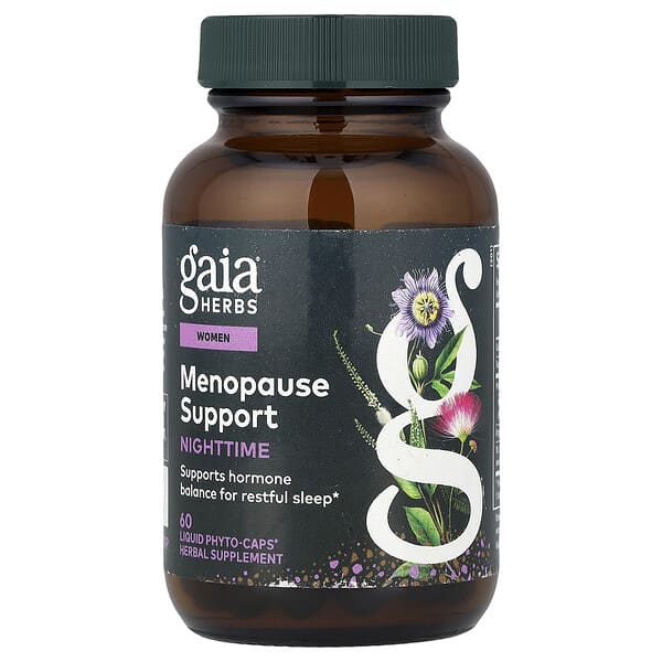 Gaia Herbs, Women, Menopause Support, Nighttime, 60 Liquid Phyto-Caps®