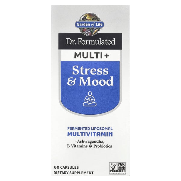 Garden of Life, Dr. Formulated Multi+, Stress & Mood, 60 Capsules