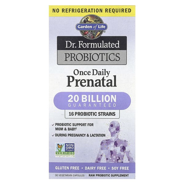 Garden of Life, Dr. Formulated Probiotics, Once Daily Prenatal (no refrigeration required), 30 Vegetarian Capsules