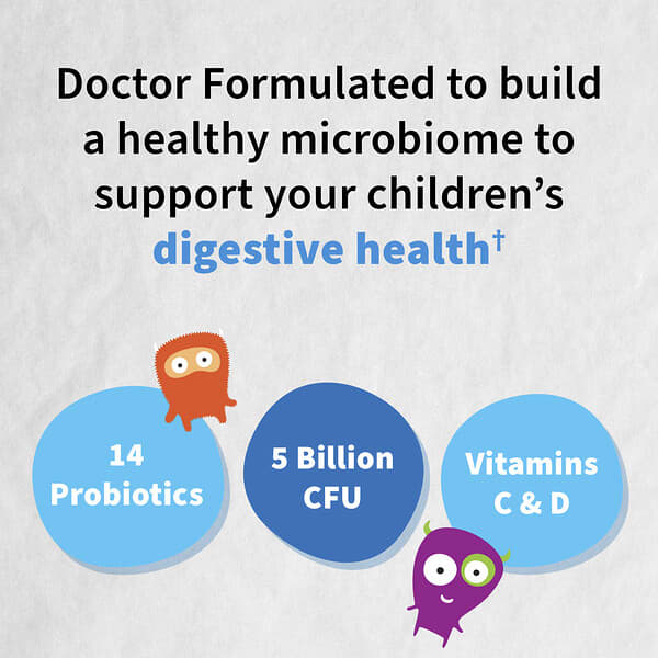 Alternative view of Garden of Life, Dr. Formulated Probiotics, Organic Kids + Probiotics + Vitamins C & D, Tasty Organic Berry Cherry, 30 Yummy Chewables