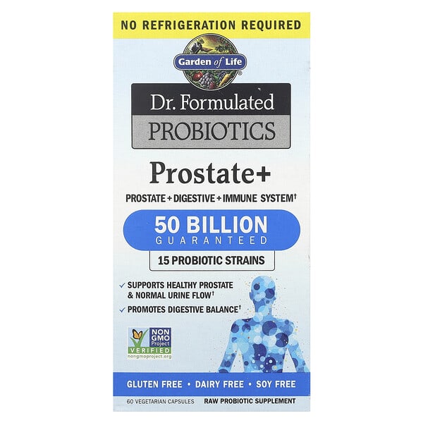 Garden of Life, Dr. Formulated Probiotics, Prostate+, 60 Vegetarian Capsules
