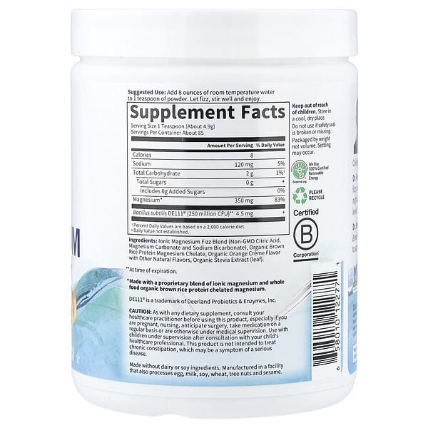 Alternative view of Garden of Life, Dr. Formulated, Whole Food Magnesium, Orange, 14.8 oz (419.5 g)