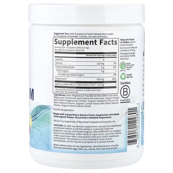 Alternative view of Garden of Life, Dr. Formulated, Whole Food Magnesium, Raspberry Lemon, 14.9 oz (421.5 g)