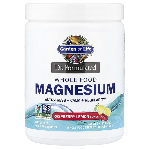 Garden of Life, Dr. Formulated, Whole Food Magnesium, Raspberry Lemon, 7 oz (198.4 g)