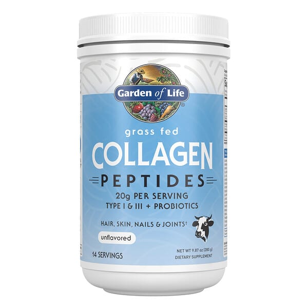 Garden of Life, Grass Fed Collagen Peptides, Unflavored, 9.87 oz (280 g)