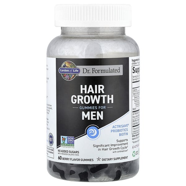 Garden of Life, Hair Growth Gummies for Men, Berry, 60 Gummies