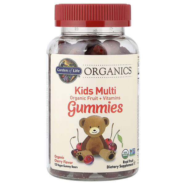 Garden of Life, Kids Multi Gummies, Organic Cherry, 120 Vegan Gummy Bears