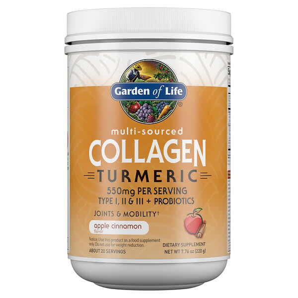 Garden of Life, Multi-Sourced Collagen Turmeric, Apple Cinnamon, 7.76 oz (220 g)
