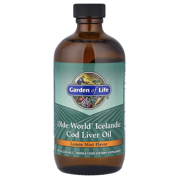Garden of Life, Olde World® Icelandic Cod Liver Oil, Lemon Mint, 8 fl oz (236 ml)