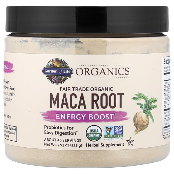 Garden of Life, Organics, Fair Trade Organic Maca Root, Energy Boost, 7.93 oz (225 g)